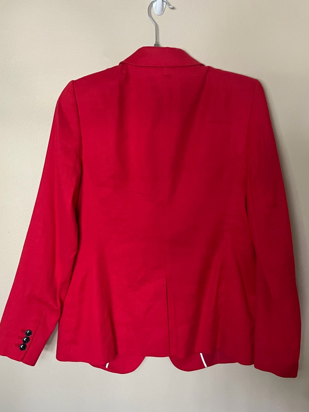 Banana Republic Long & Lean Linen Blend Blazer Size 8 NWOT Red Tailored Jacket - Picture 3 of 6